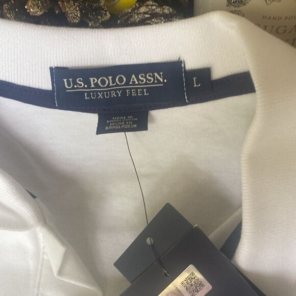 NWT US Polo Assn white smooth luxury feel, size L polo - Picture 3 of 6